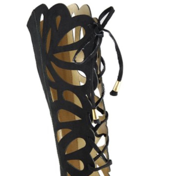 Bella Marie Butterfly Tall Gladiator Sandal TAN 10 - Picture 6 of 15